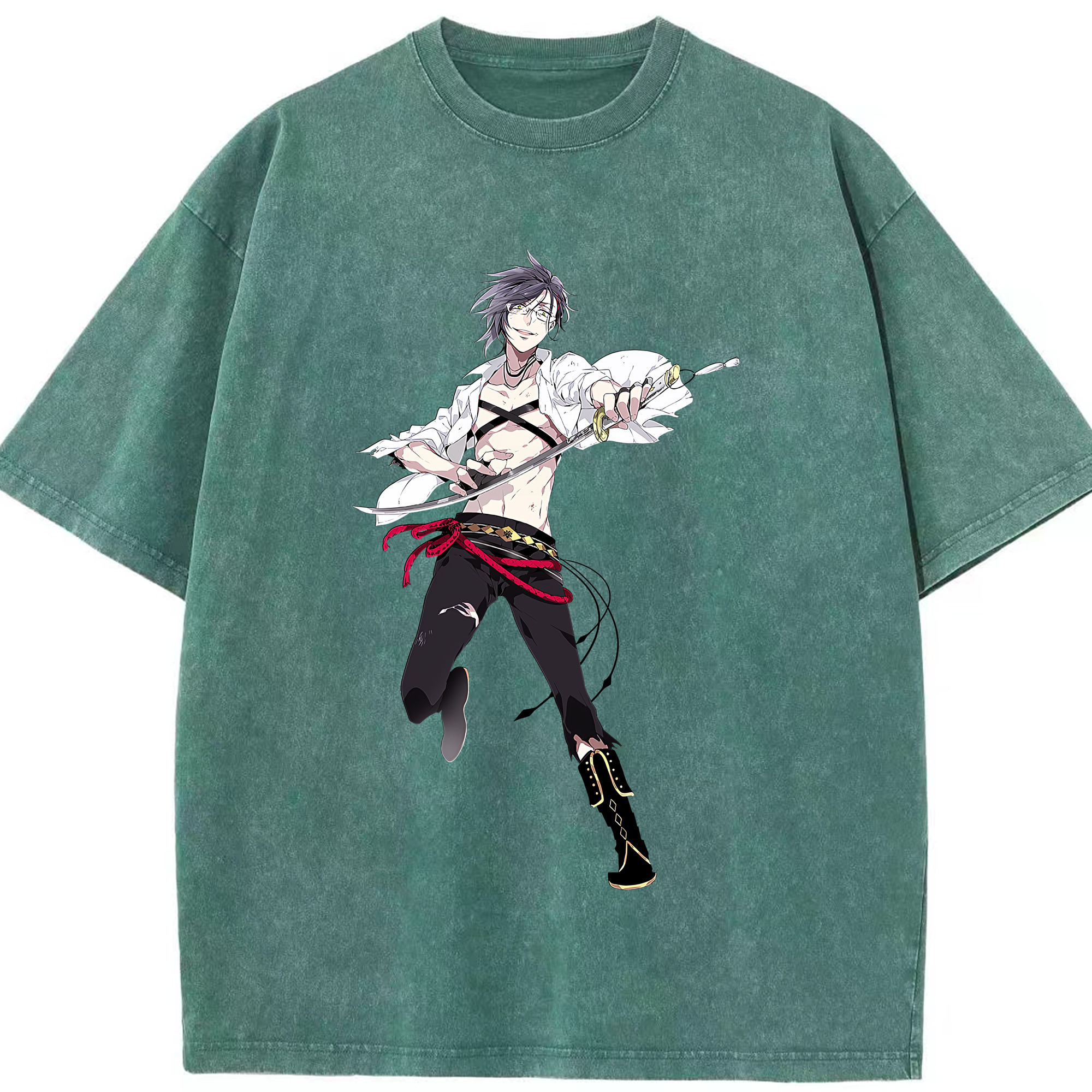 （画像用） 刀剣乱舞 Touken Ranbu 綿100% ヴィンテージ風 半袖Tシャツ（フロントプリント）